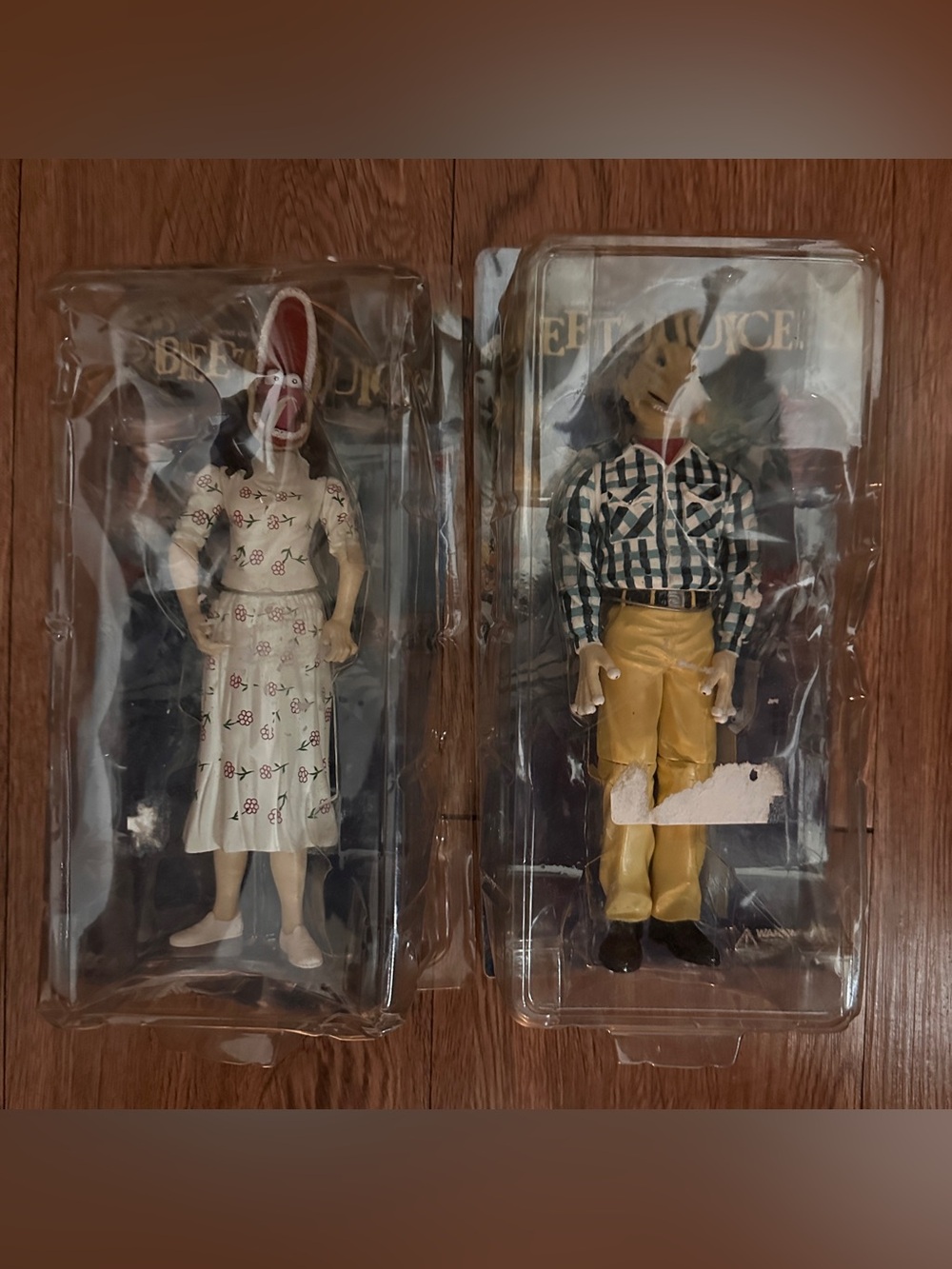 Beetlejuice Stretched Face Adam & Barbara Figures NECA 2001 - In The Damaged Box